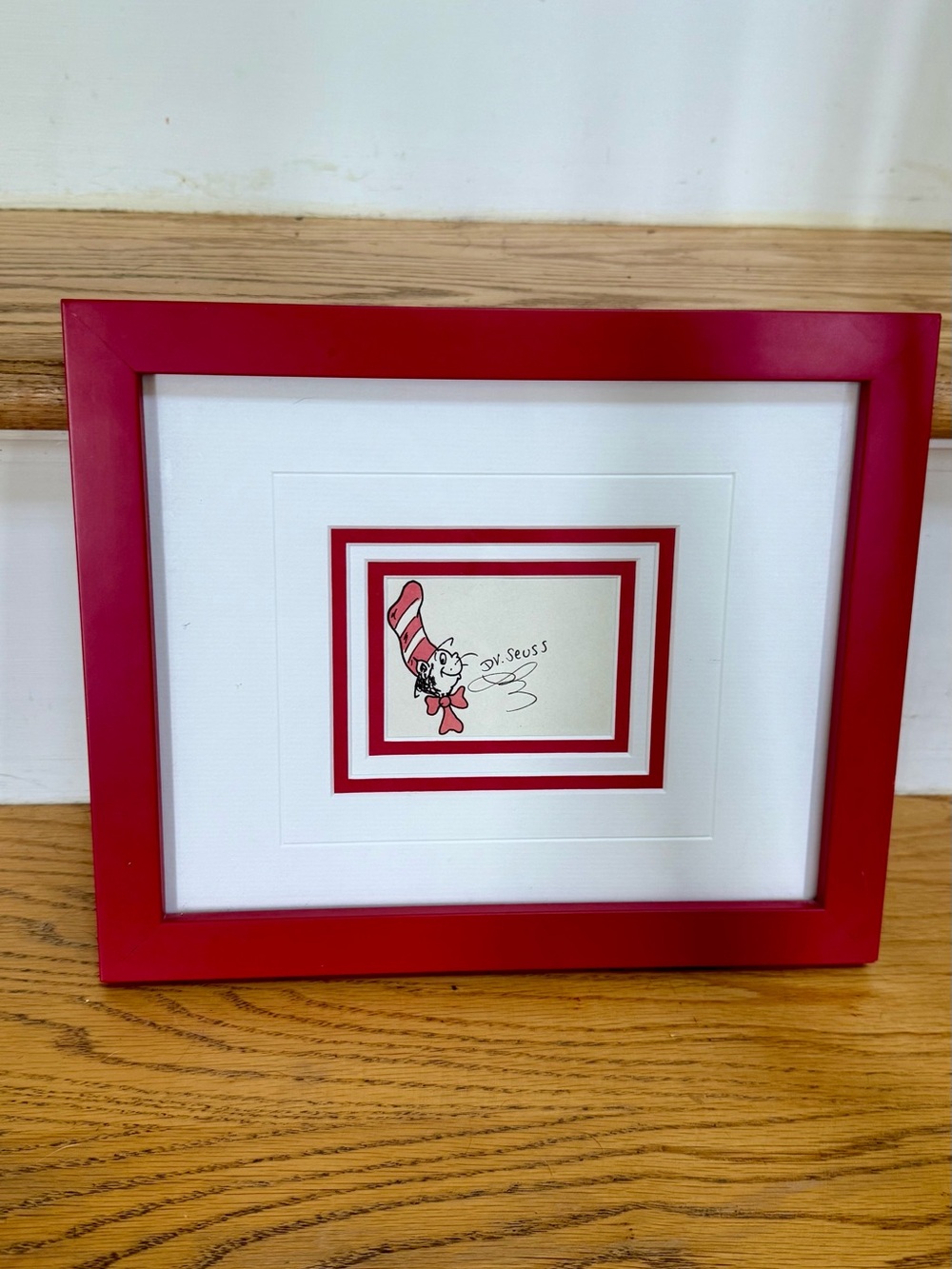 Dr. Seuss Hand-Drawn & Signed Cat in the Hat Sketch | Custom Framed